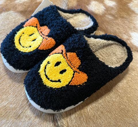 Cowboy hat smiley slippers
