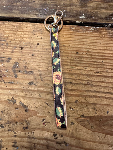 Sunflower wristlet key chain