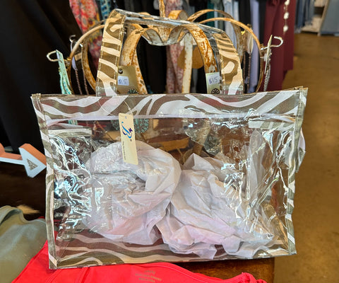 Zebra gold clear purse