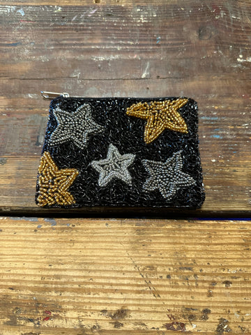 Beaded star coin purse