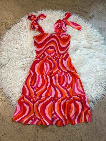 Red mix dress