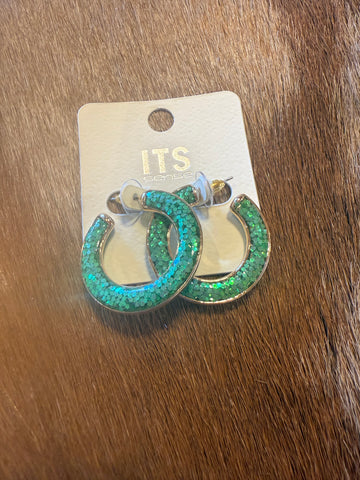 Glitter hoop earrings