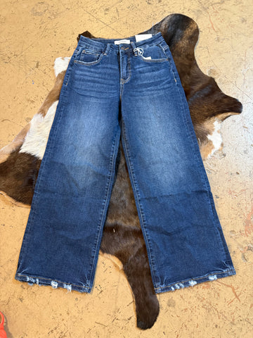 Zenana cropped wide leg denim pants