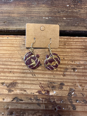 Clay pumpkin dangle earrings
