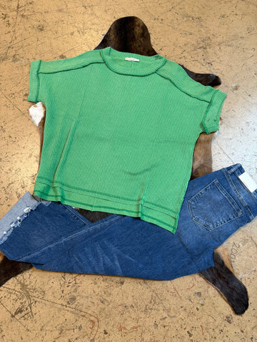 Corded rib high low top