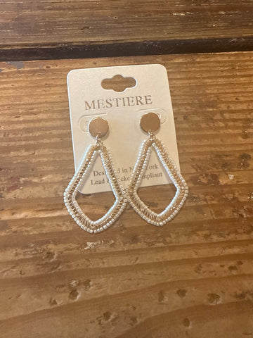 Gold/Cream bead earrings