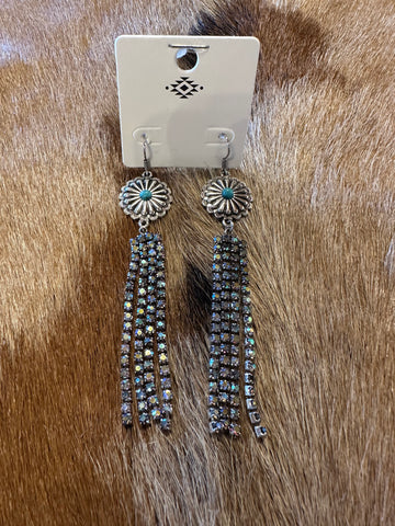 Concho bling earrings