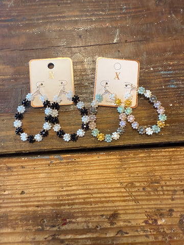 Flower bead earrings