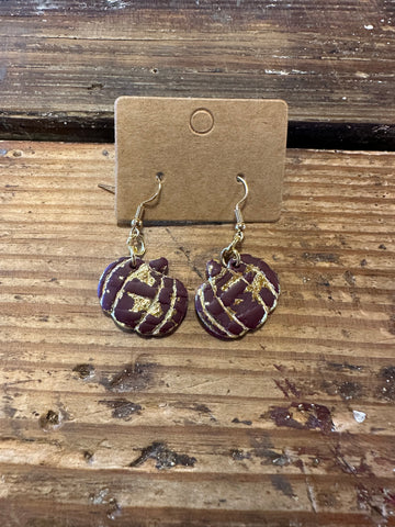 Clay pumpkin dangle earrings