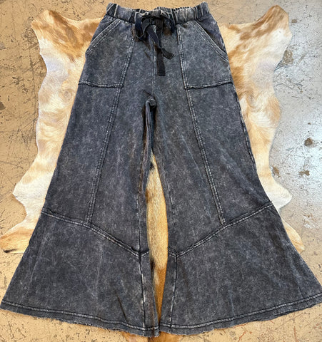 Acid wash palazzo pants