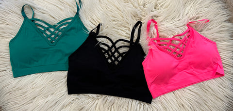 V lattice seamless bralette