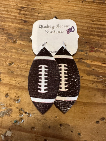 Football leather earrings
