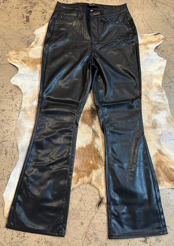 Judy blue faux leather high rise waisted tummy control bootcut