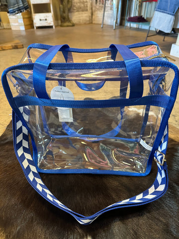 Clear tote bag (coral blue)