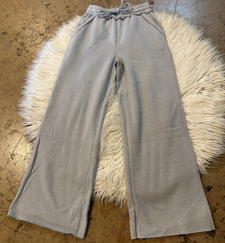 Fleece wide leg sweat pant