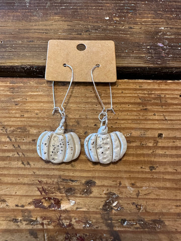 Clay pumpkin earrings