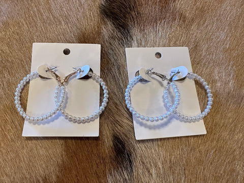 Pearl hoop earrings