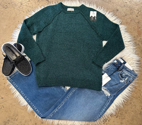 Chenille raglan sweater