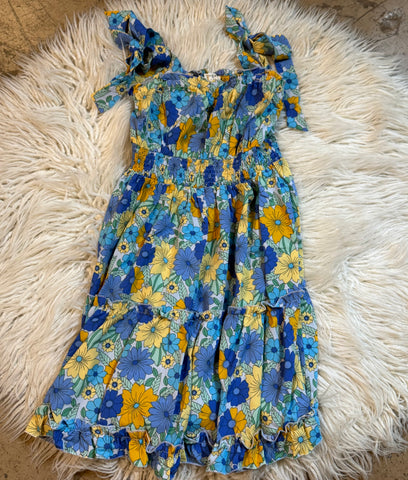 Blue flower mix dress