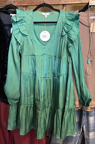 Green metallic dress