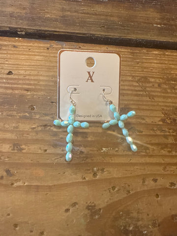 Cross bling earrings