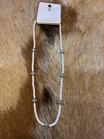 White silver necklace