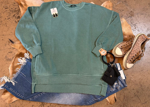 Hi-Low green sweater