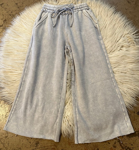 Acid wash palazzo sweat pants