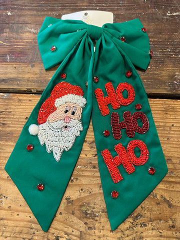 Santa beaded bow