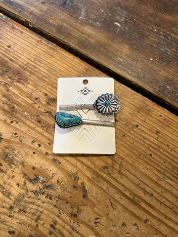 Turquoise hair clips