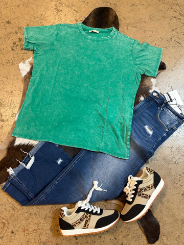 Washed short sleeve tee