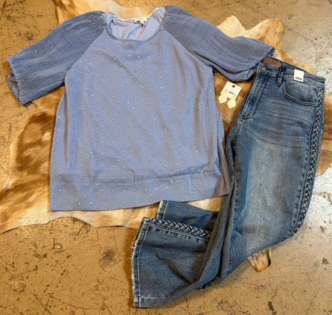 Light blue dressy top