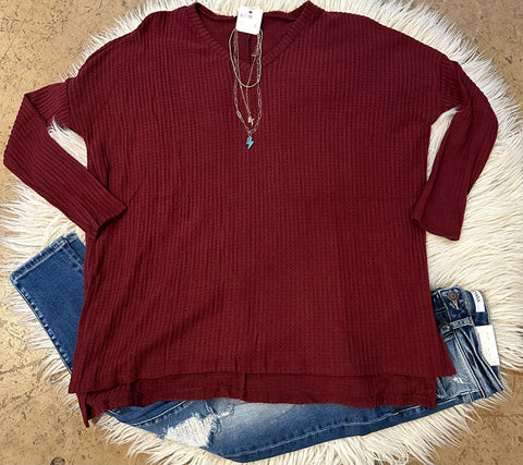 Waffle knit top