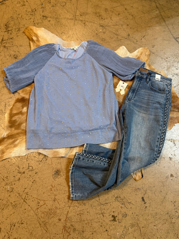 Light blue dressy top