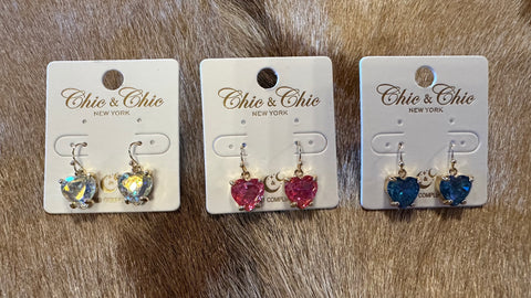 Heart bling earrings