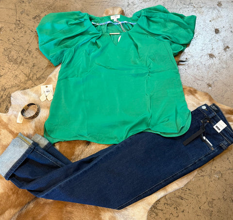Green dressy top