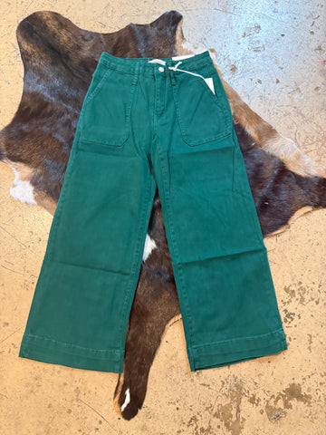 Zenana straight leg utility pocket color denim pants