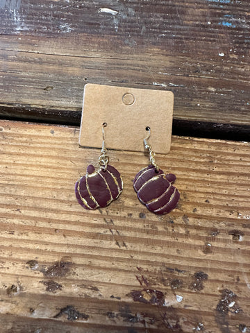 Clay pumpkin dangle earrings
