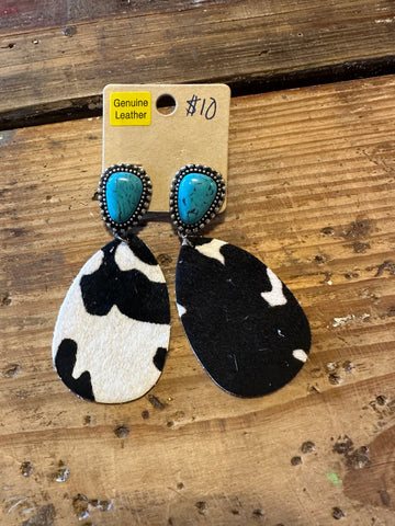 Cowhide earrings