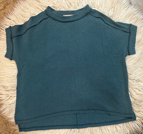 Corded ribbed high low top