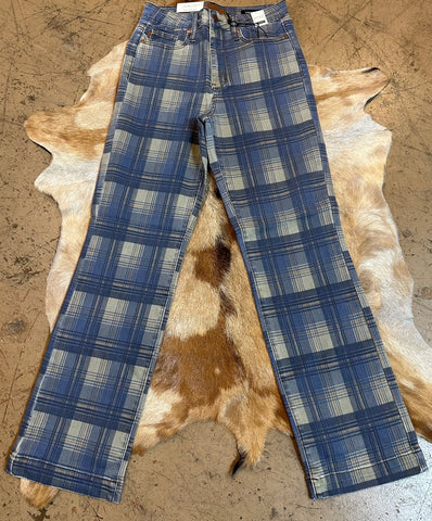 Judy blue vintage plaid straight jeans