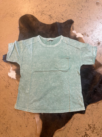 Washed short sleeve top