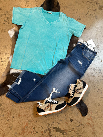 Washed short sleeve tee