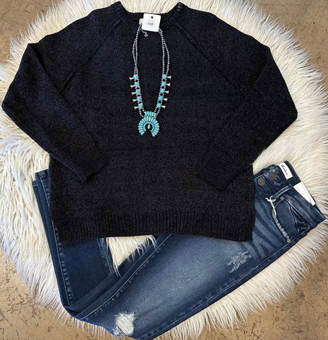 Chenille raglan sweater