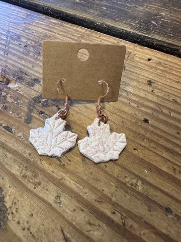 Clay fall leaf earrings