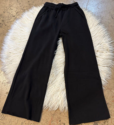 Fleece wide leg sweat pant