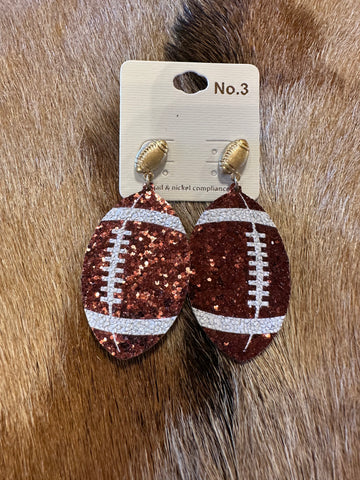 Football glitter earrings