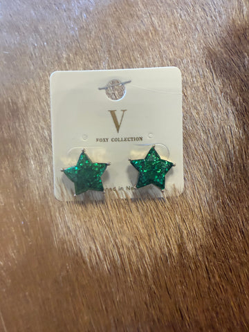 Glitter star earrings
