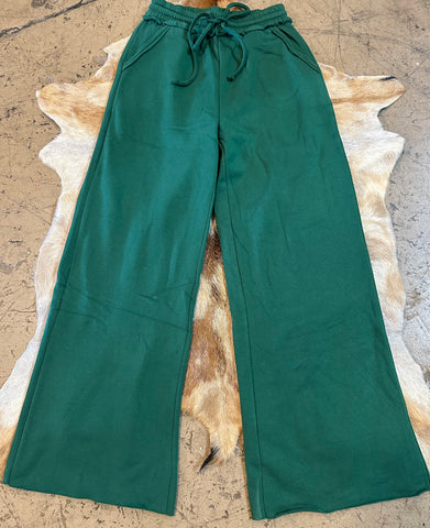 Fleece wide leg sweatpants
