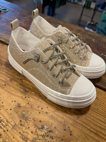 Glitter gold shoes